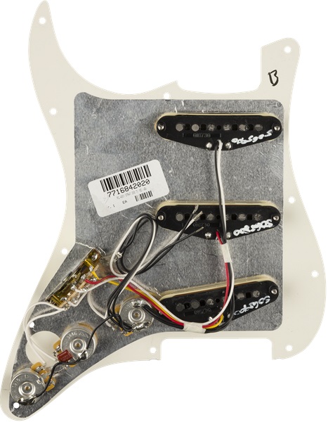 Fender Pre-Wired Pickguard, Strat SSS TX MEX WBW