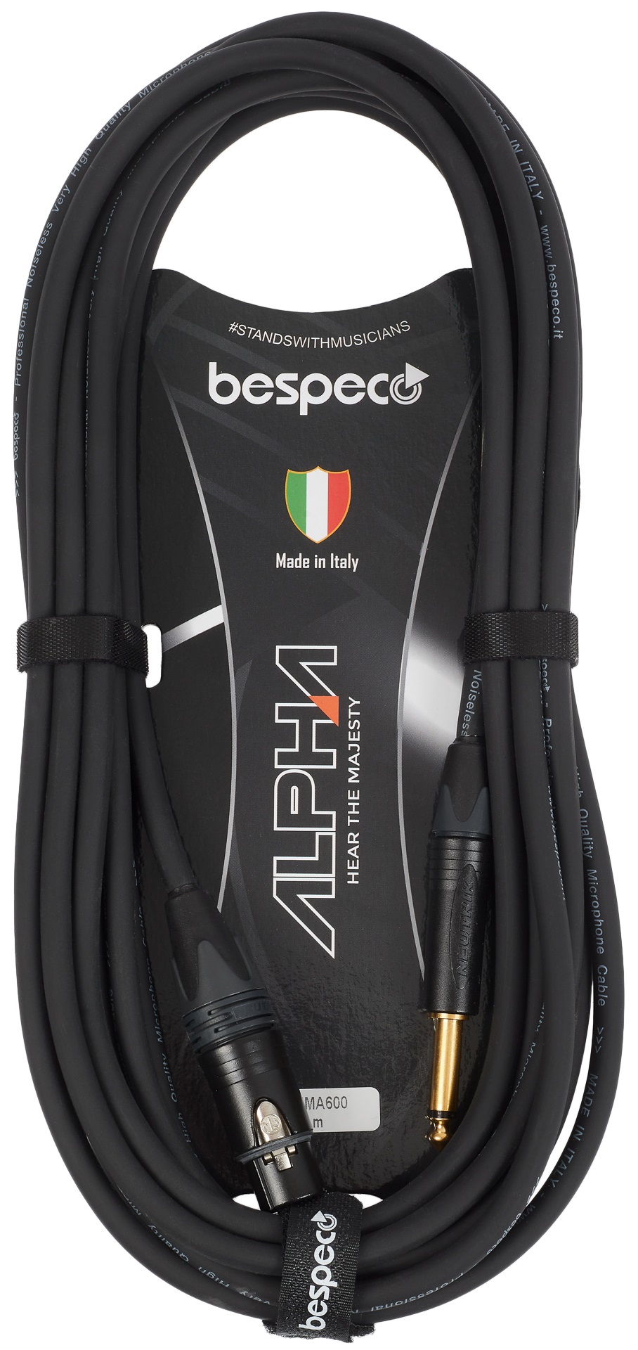 E-shop Bespeco Alpha Microphone Cable Neutrik XLR F - Jack 6 m
