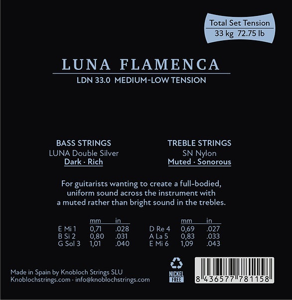 Knobloch LUNA FLAMENCA Double Silver SN Nylon Medium-Low Tension 33.0