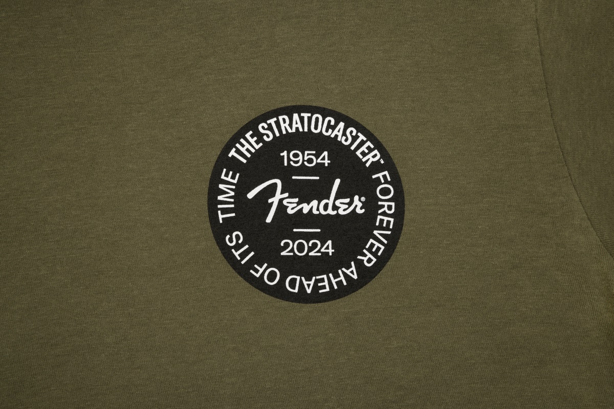 Fender Strat 70th Badge Tee, Olive, L