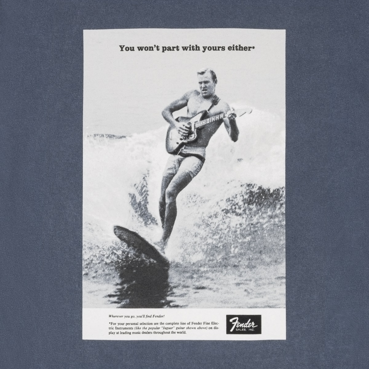 Fender Vintage Ad Surfer Tee, Ocean, M
