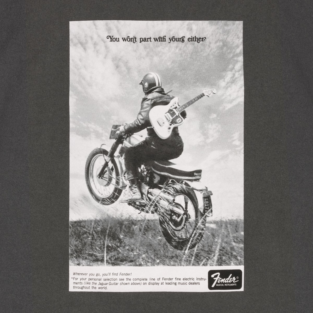 Fender Vintage Ad Biker Tee, Graphite, S