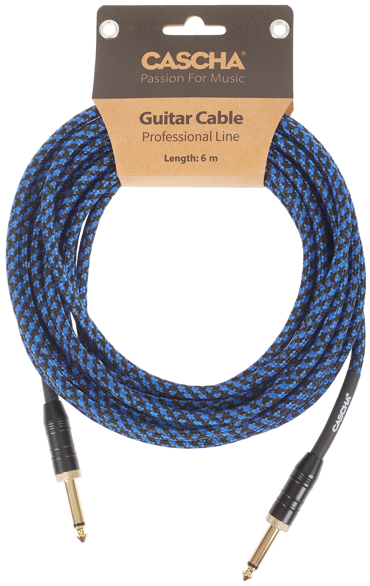 E-shop Cascha Professional Line Guitar Cable, Straight, Tweed Blue, 6 m