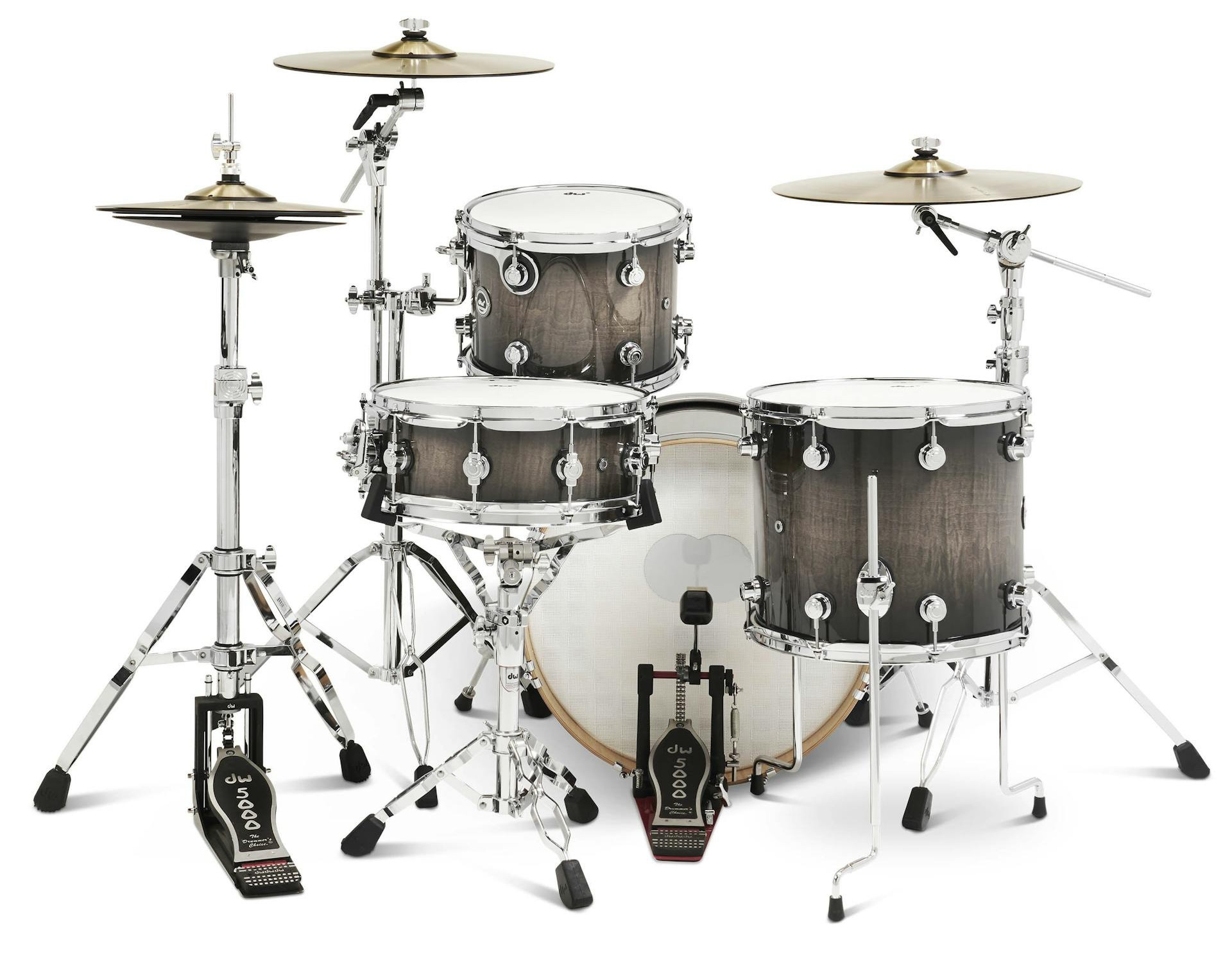 DWe 4-Piece Candy Black Burst Over Curly Maple Exotic Kit