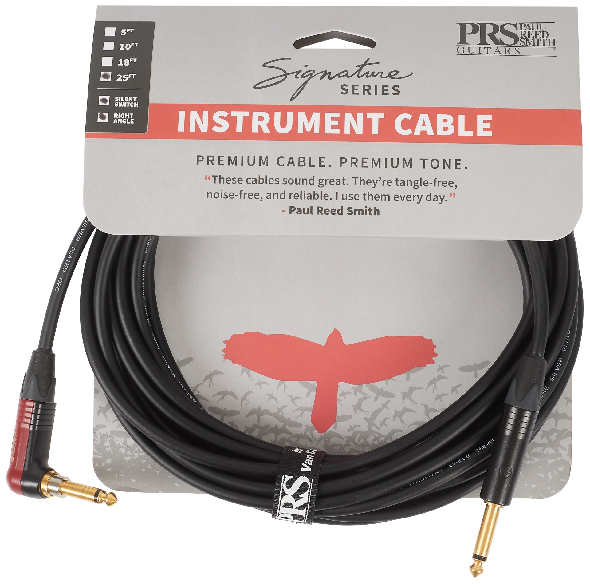 E-shop PRS Signature Instrument Cable 25' Angled Silent-Plug