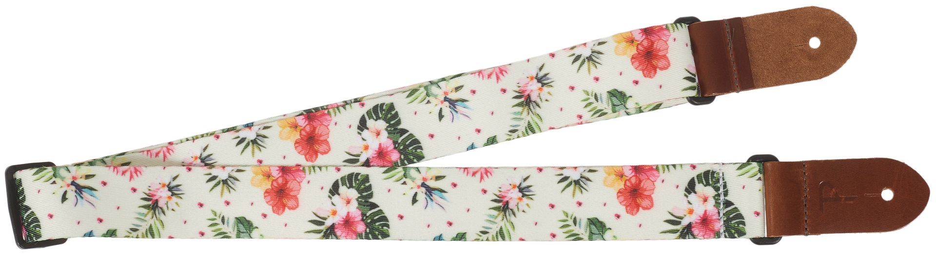 Perri’s Leathers 7671 Ukulele Strap White Flowers
