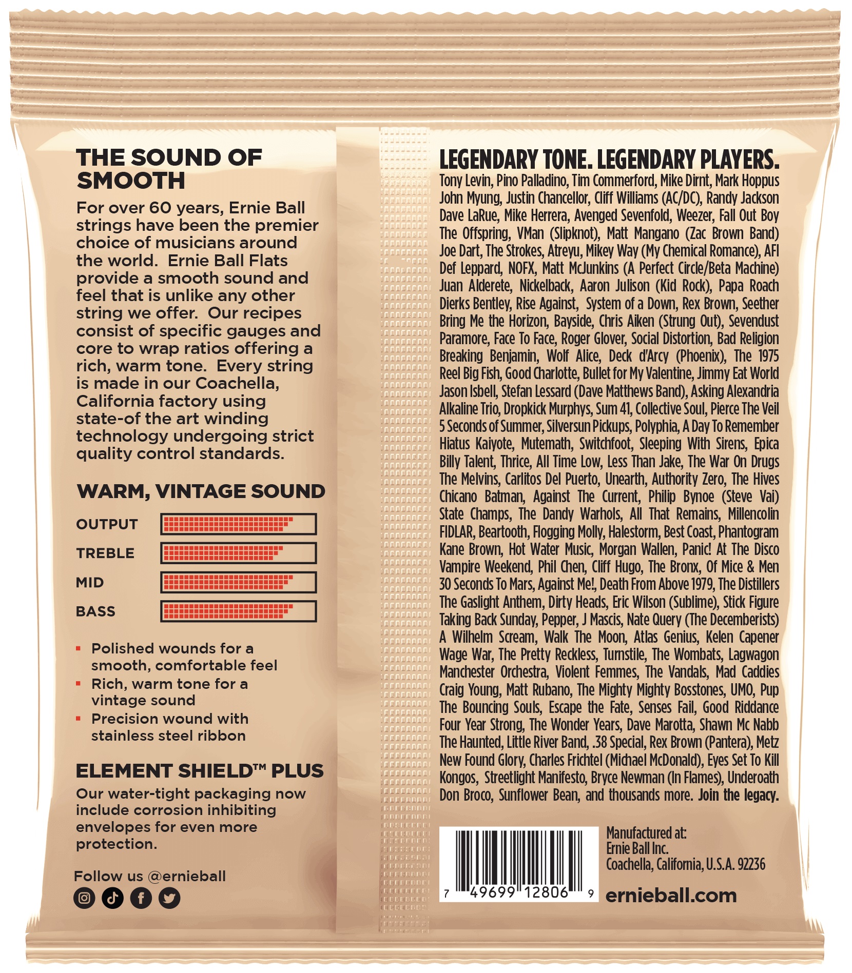 Ernie Ball 2806 Group 3 Flats Flatwound Electric Bass 45-100