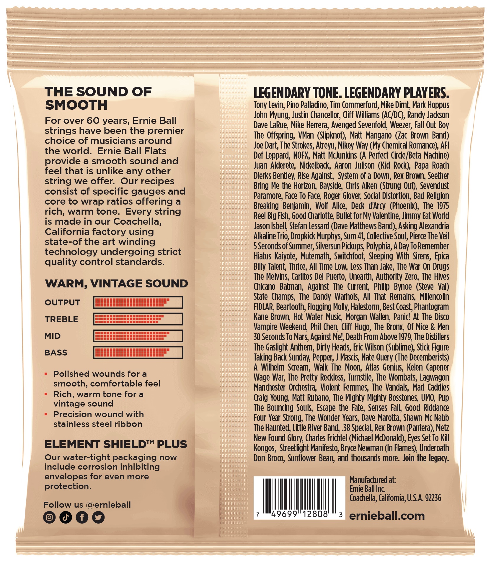 Ernie Ball 2808 Group 4 Flats Flatwound Electric Bass 40-95