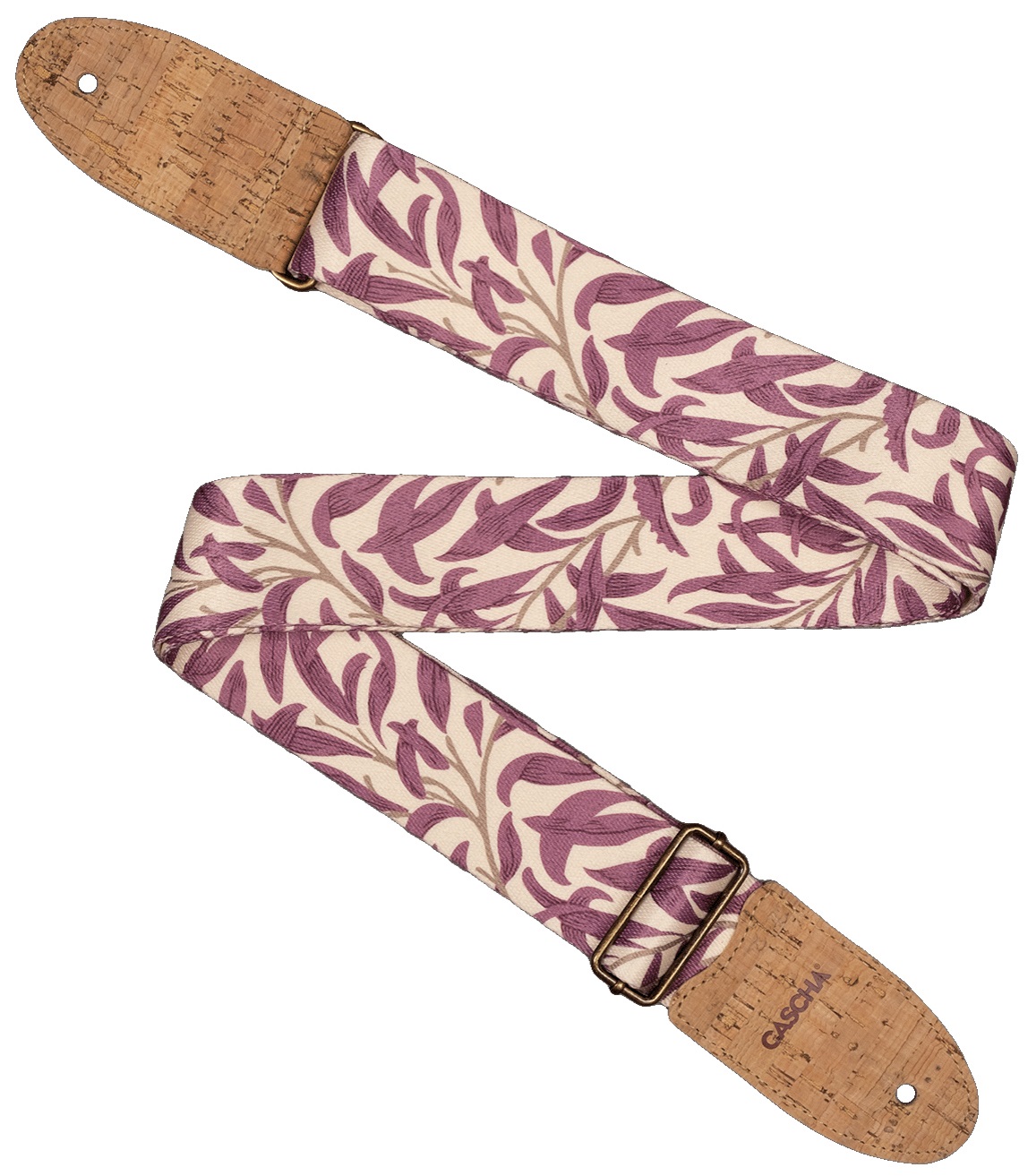 E-shop Cascha CGS-VC4 Guitar Strap Vegan Cork Mauve Leaves
