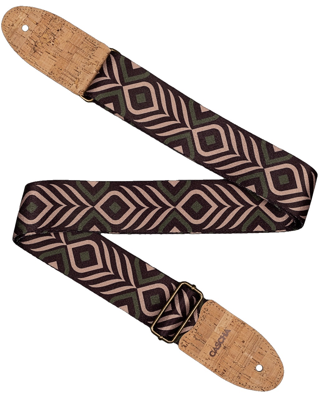 E-shop Cascha CGS-VC9 Guitar Strap Vegan Cork Green Chevron