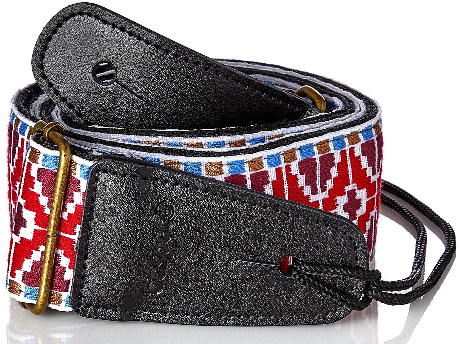 E-shop Bespeco Jacquard Strap Red Pattern Metal Buckle