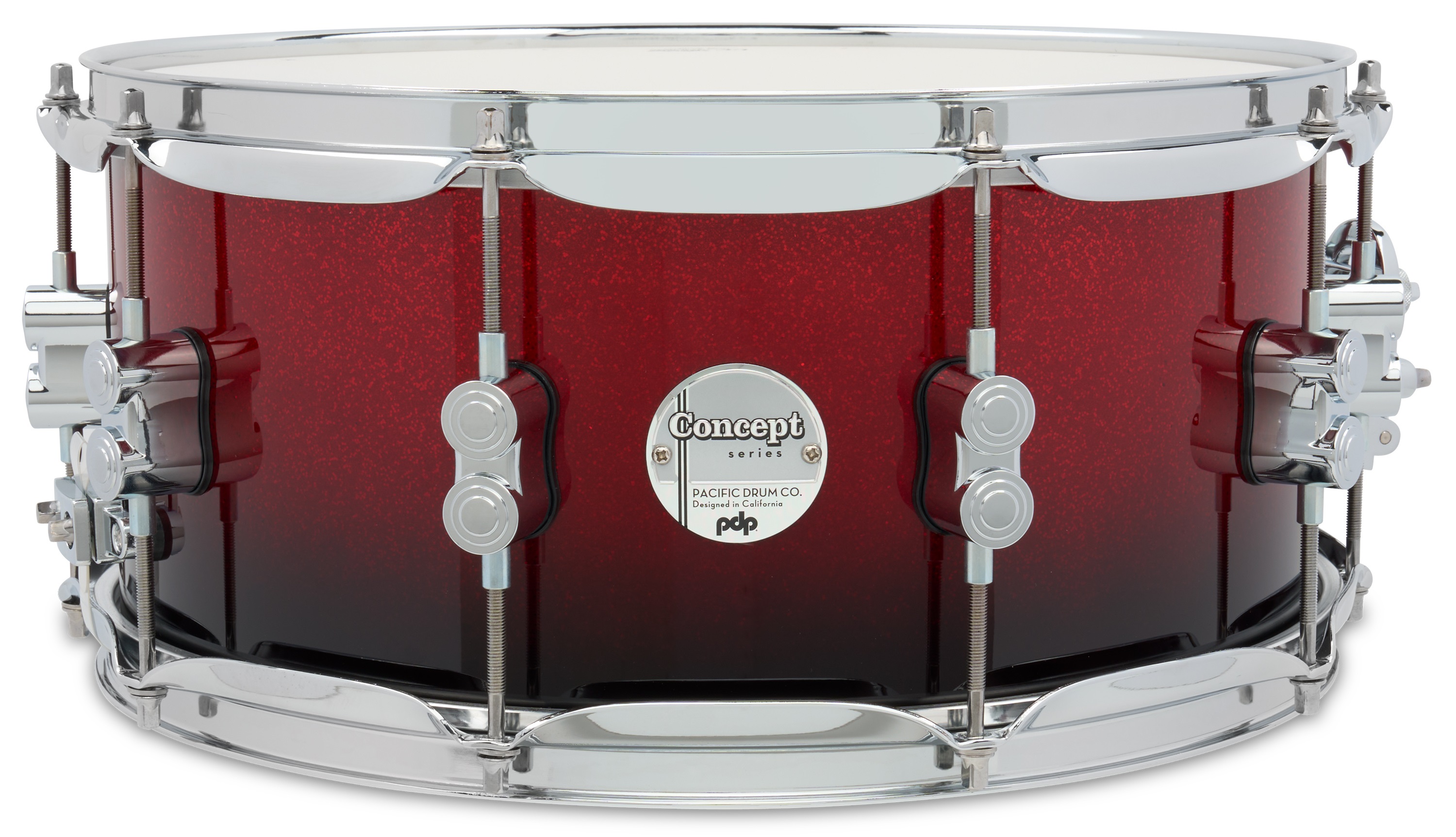 PDP 14" x 6,5" Concept Maple Red to Black Fade Lacquer