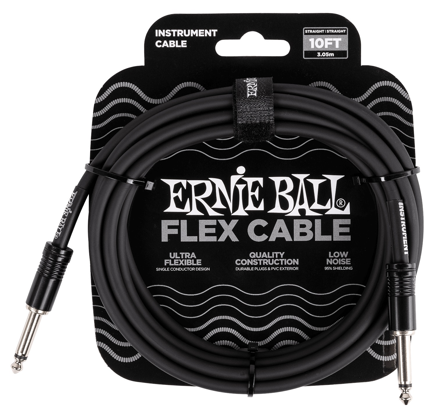 E-shop Ernie Ball Flex Instrument Cable Straight/Straight 10ft - Black