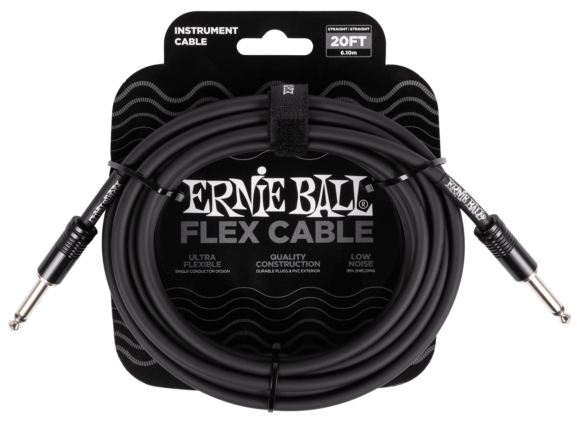 E-shop Ernie Ball Flex Instrument Cable Straight/Straight 20ft - Black