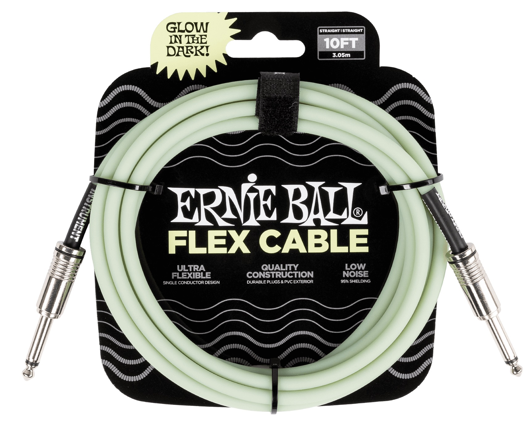 E-shop Ernie Ball Flex Instrument Cable Straight/Straight 10ft - Glow in Dark