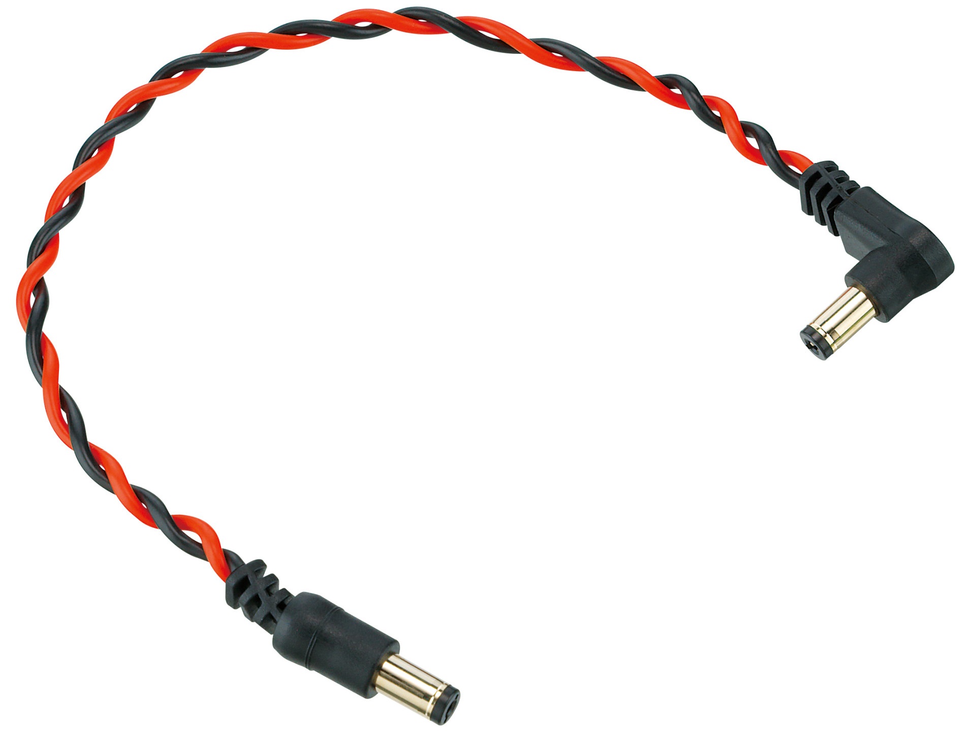Ibanez Twisted DC Cable Black & Neon Red, Length: 8" Straight & Angled