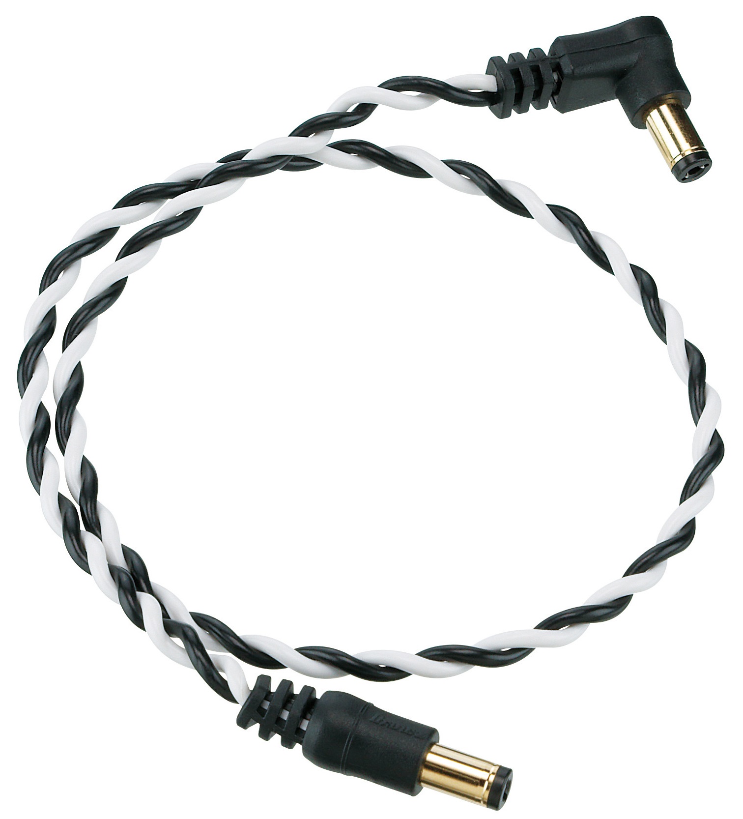 Ibanez Twisted DC Cable Black & White, Length: 16" Straight & Angled P