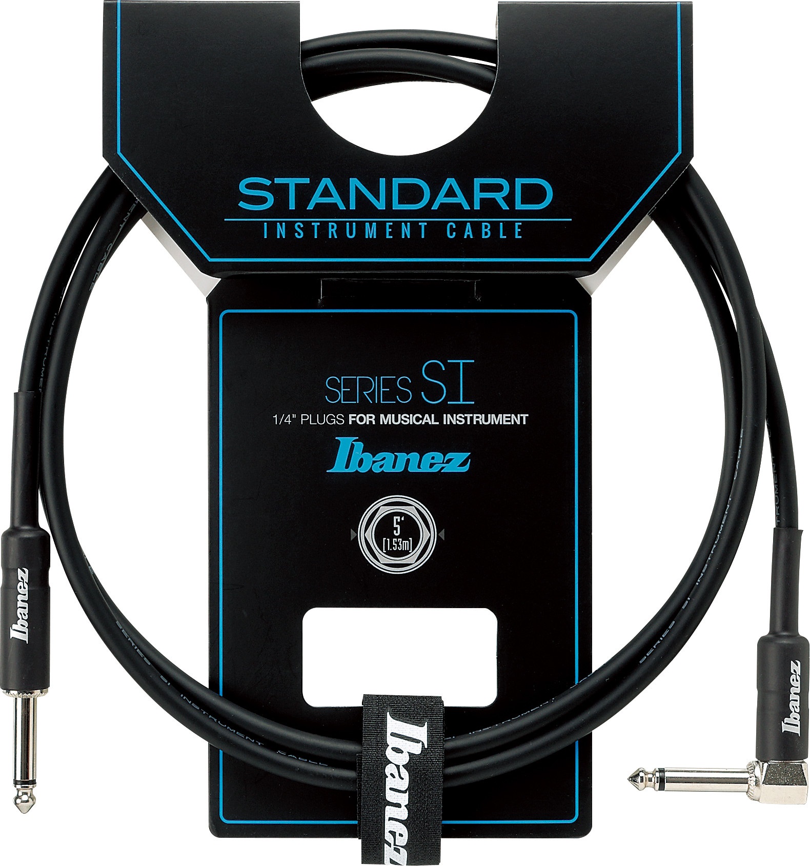 E-shop Ibanez Instrument Cable 1,52m Black Straight & Right Angled Plugs