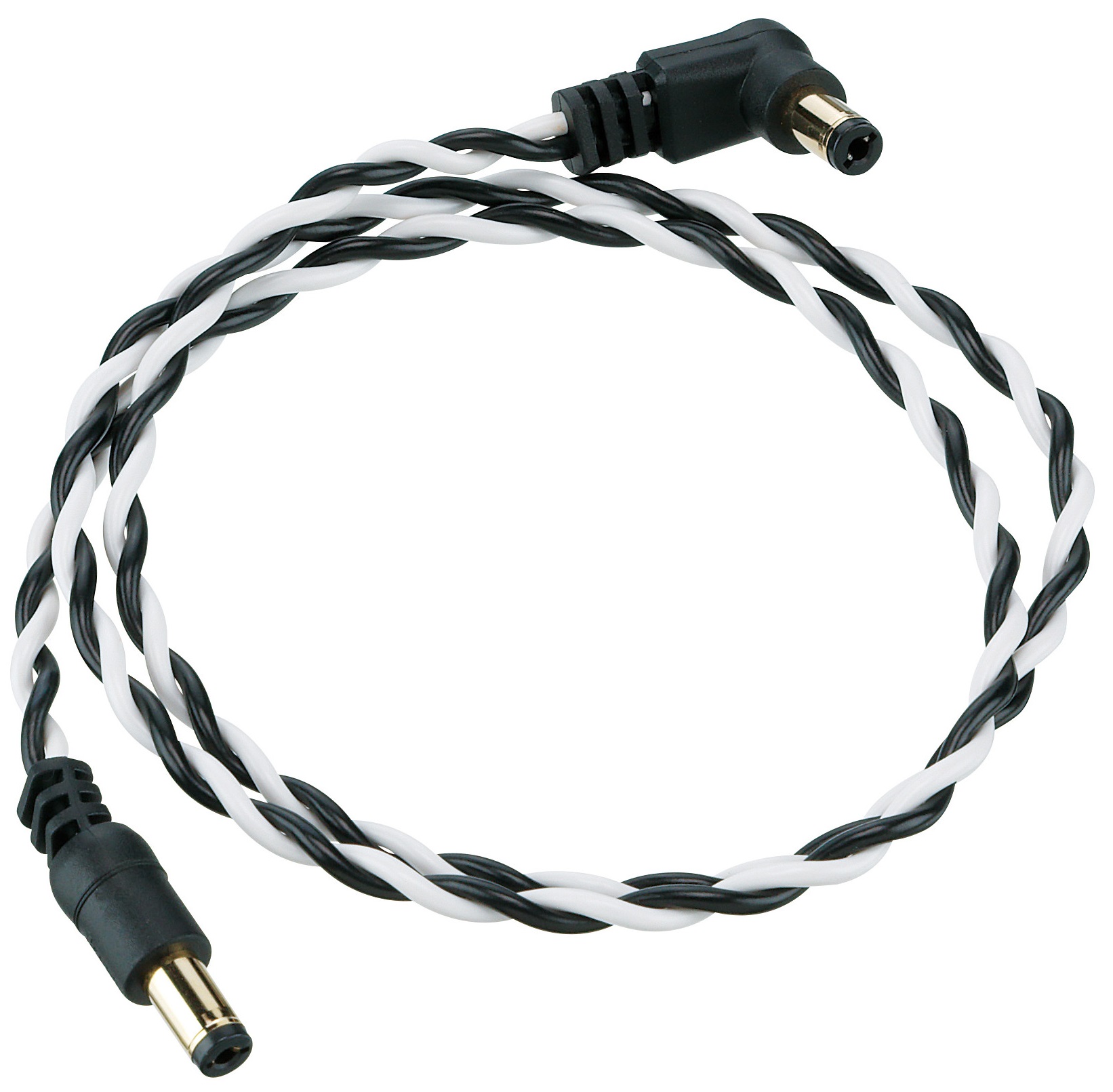 Ibanez Twisted DC Cable Black & White, Length: 24" Straight & Angled P