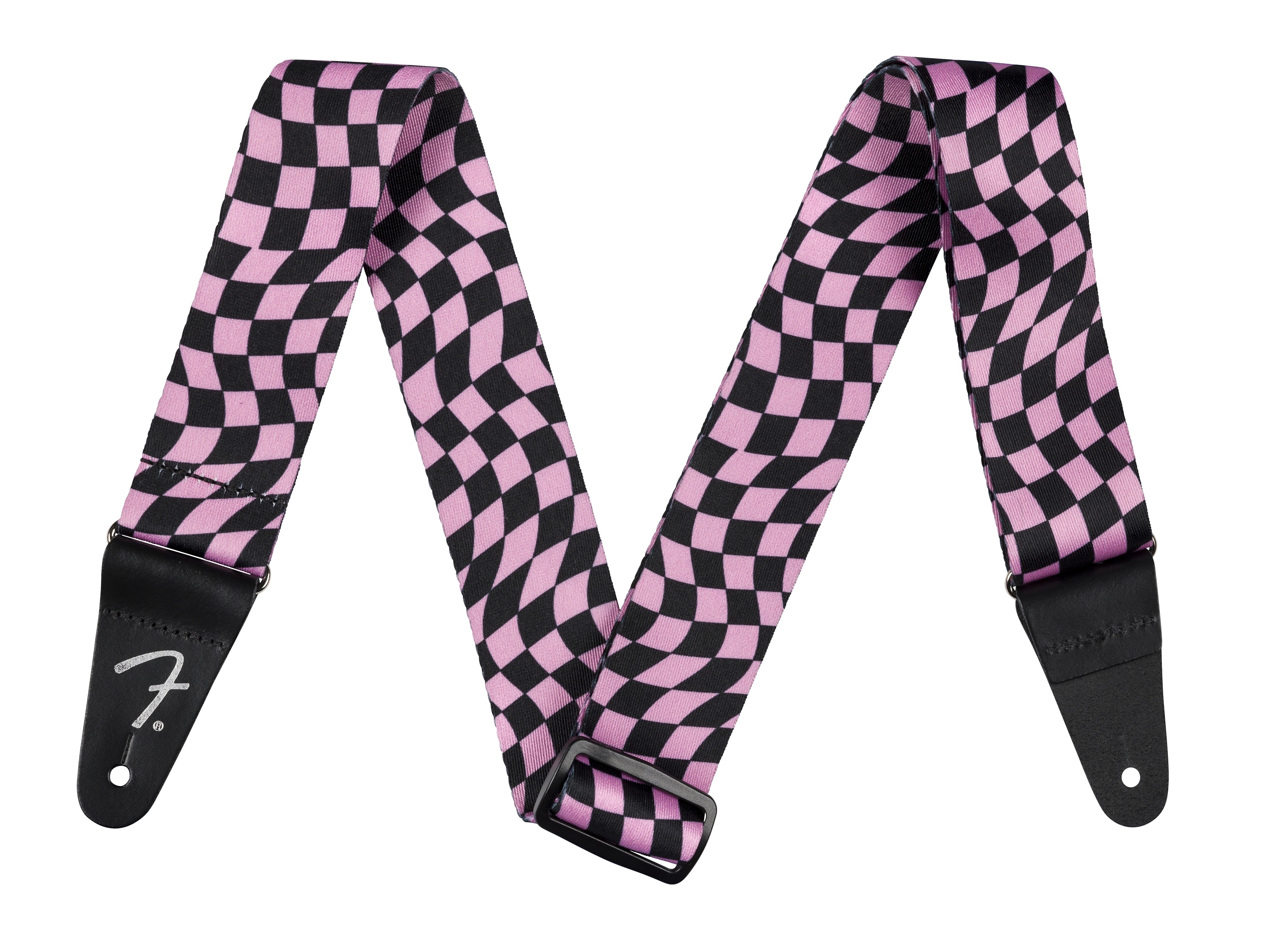 Fender Wavy Checkerboard Polyester Strap Pink