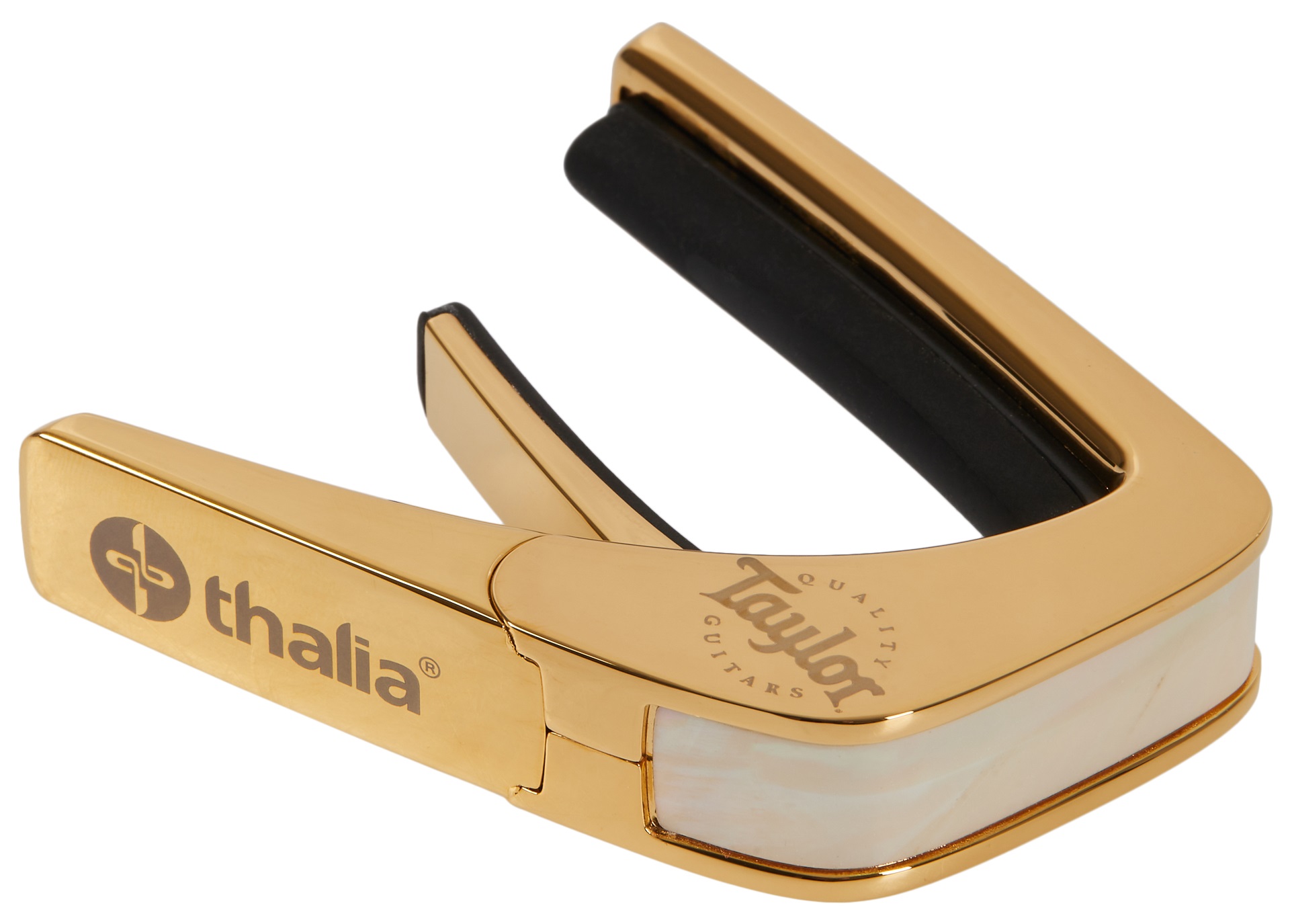 Thalia Taylor White Pearl Black Logo Gold