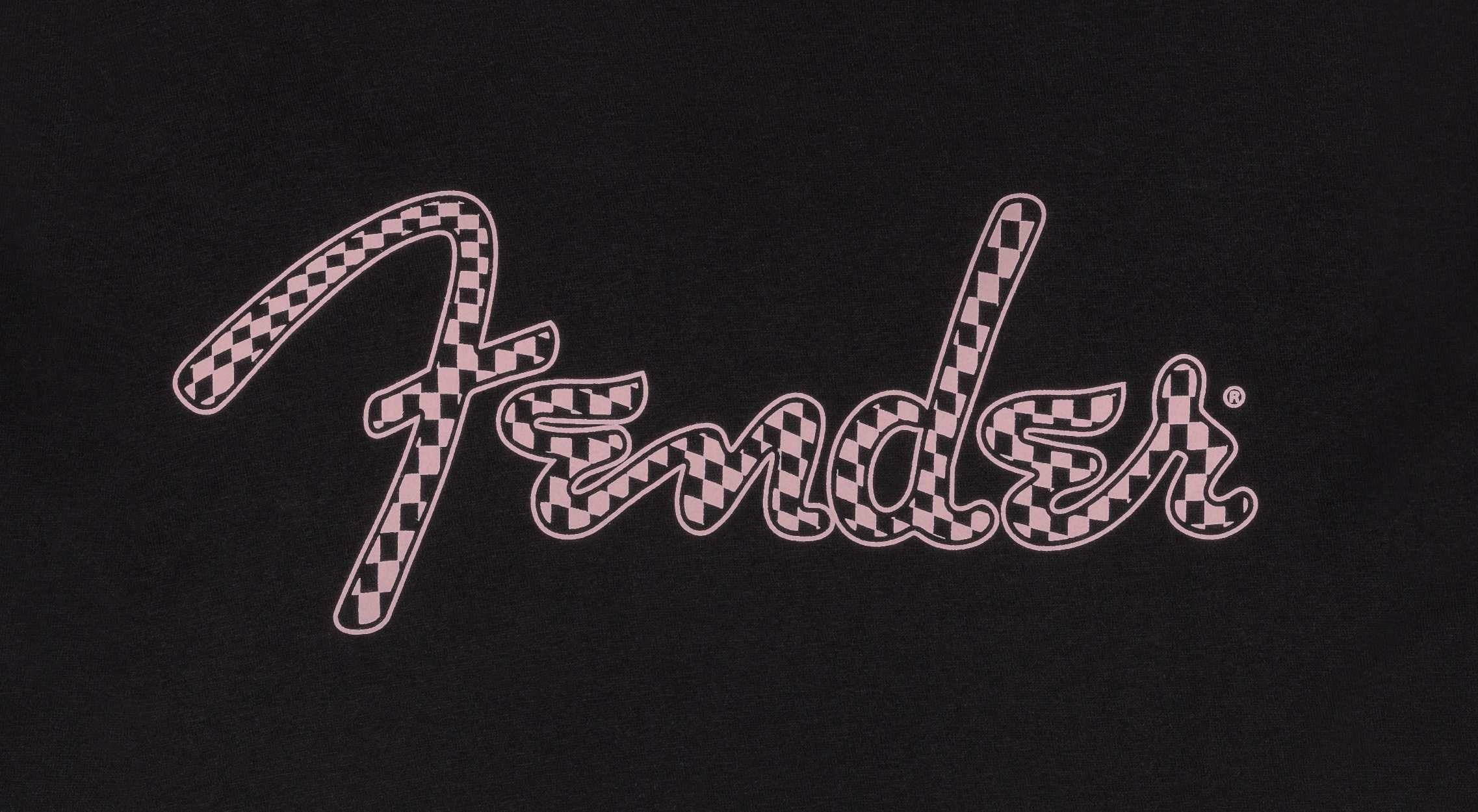 Fender Spaghetti Logo Wavy Checker Tee Pink XXL