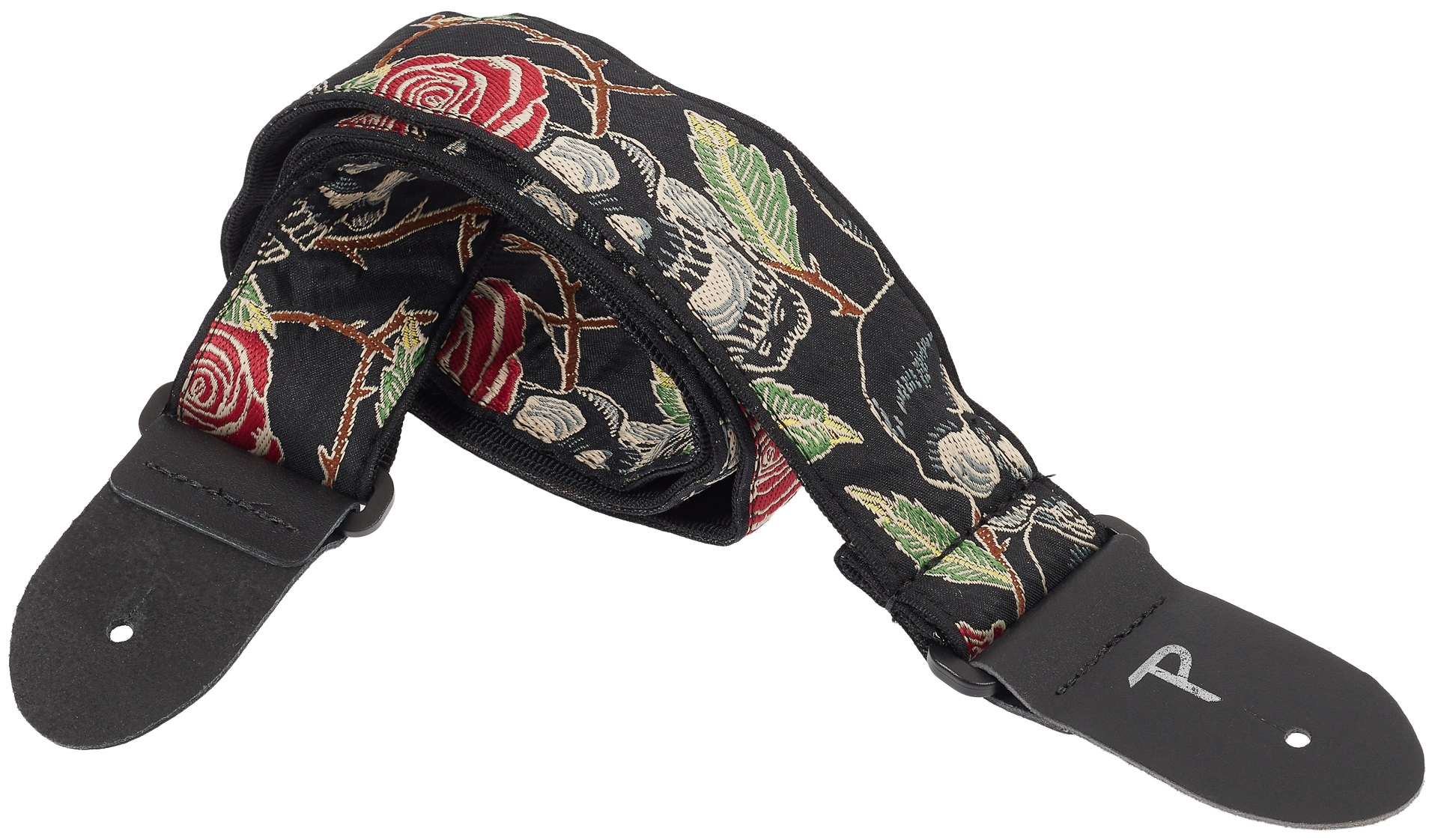 E-shop Perri's Leathers 7674 2” Wide Jacquard Negative Skull And Rose