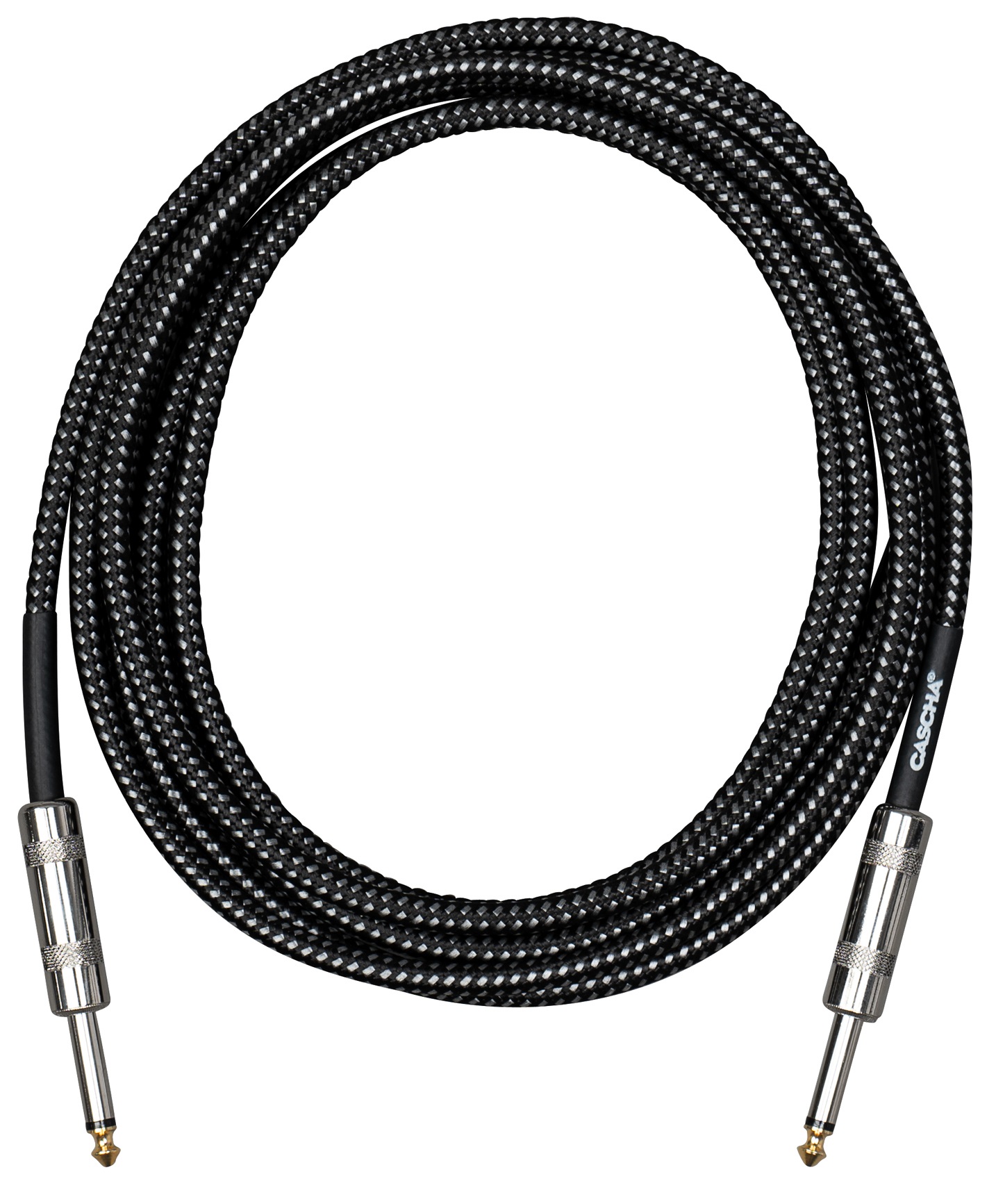 E-shop Cascha Standard Line Guitar Cable Straight Black Tweed 3m