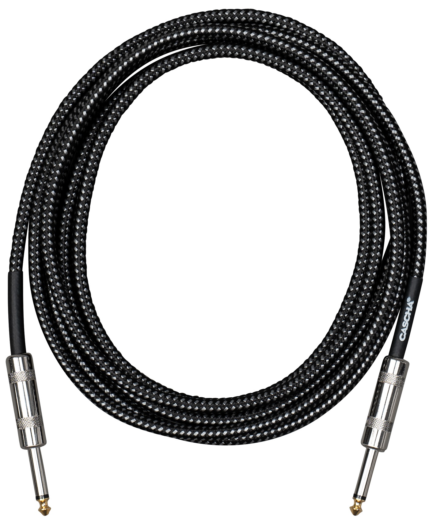 E-shop Cascha Standard Line Guitar Cable Straight Black Tweed 9m