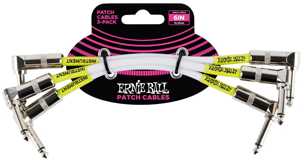 E-shop Ernie Ball 6" Patch Cable White - 3 Pack