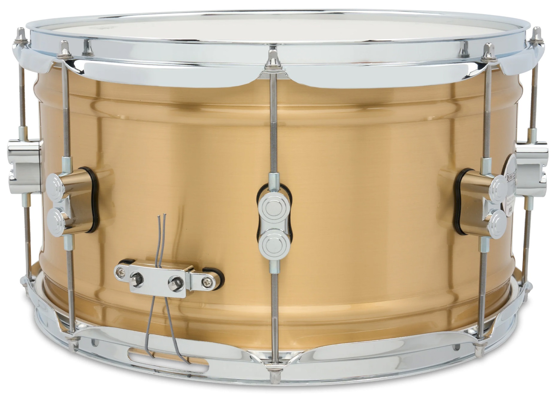 PDP 14" x 8" Concept Metal Satin Brushed Brass Snare Drum – Obrázok 3