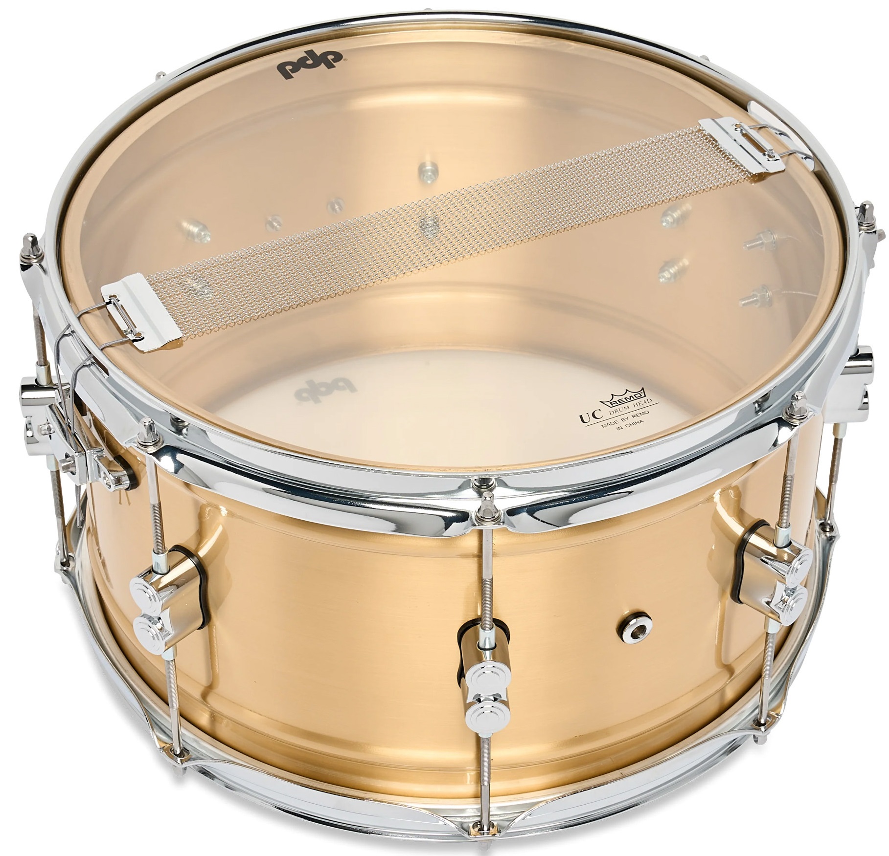 PDP 14" x 8" Concept Metal Satin Brushed Brass Snare Drum – Obrázok 5