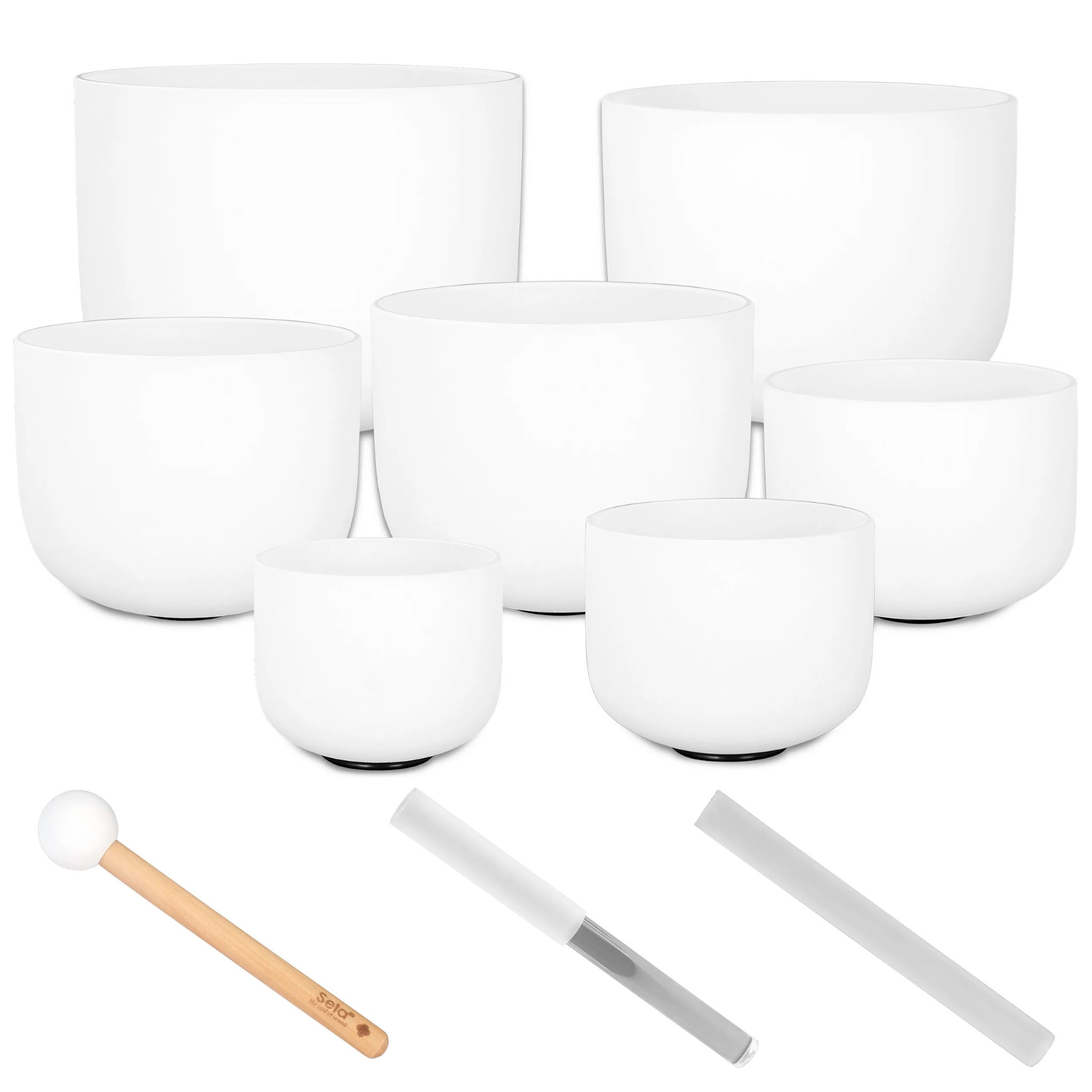 Sela Crystal Singing Bowl Set Frosted - 440 Hz