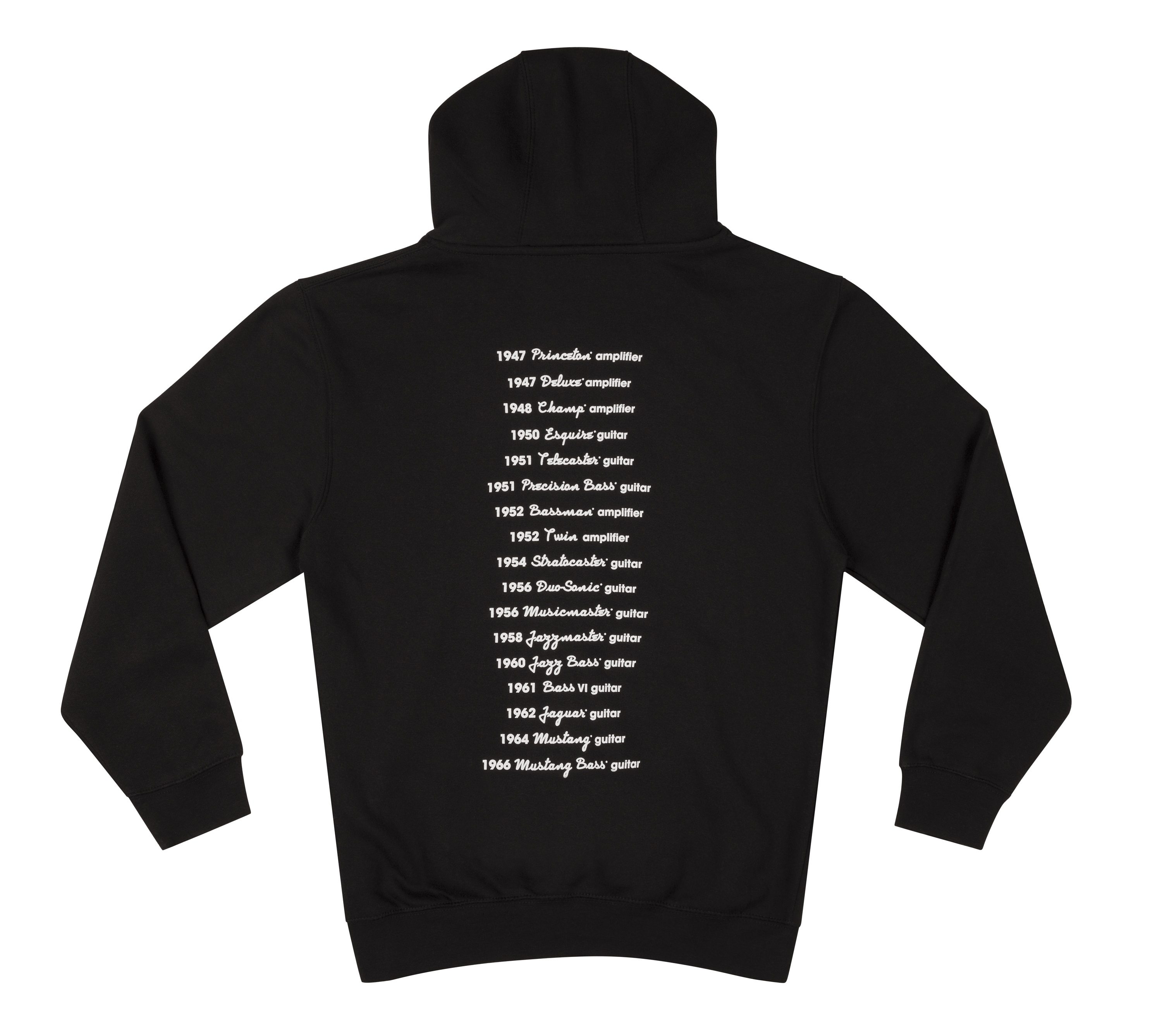 Fender Logo Date Back Hoodie Black S