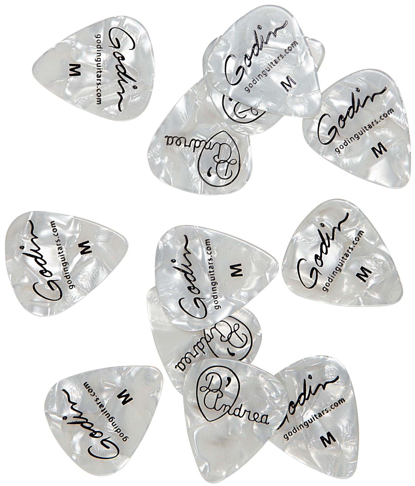 Godin Guitar Picks Medium .71 mm White Pearl