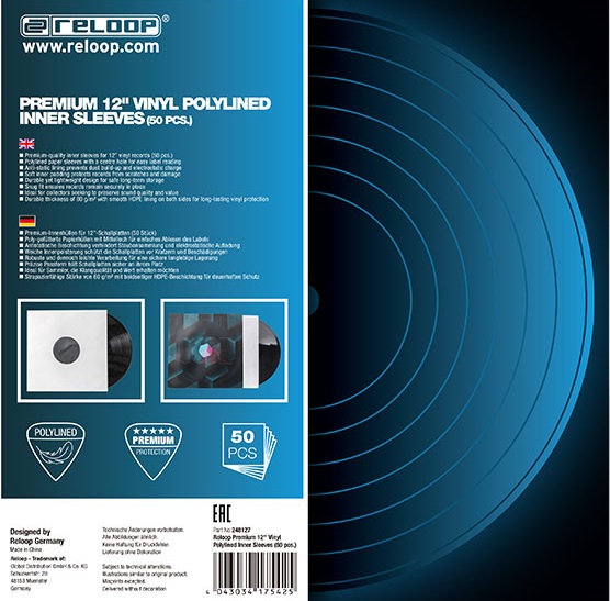 Reloop Premium 12'' Vinyl Polylined Inner Sleeves