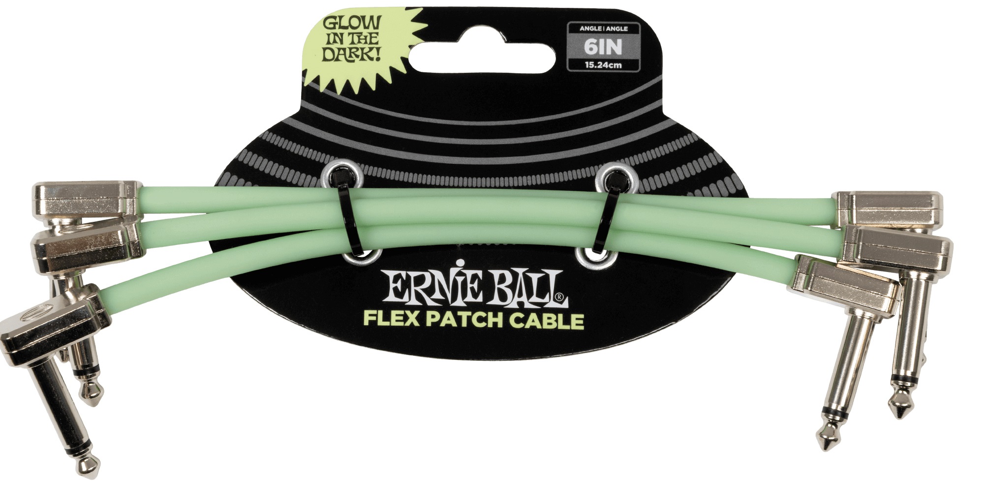 E-shop Ernie Ball Flex Patch Cable 6in - Glow in Dark - 3 Pack