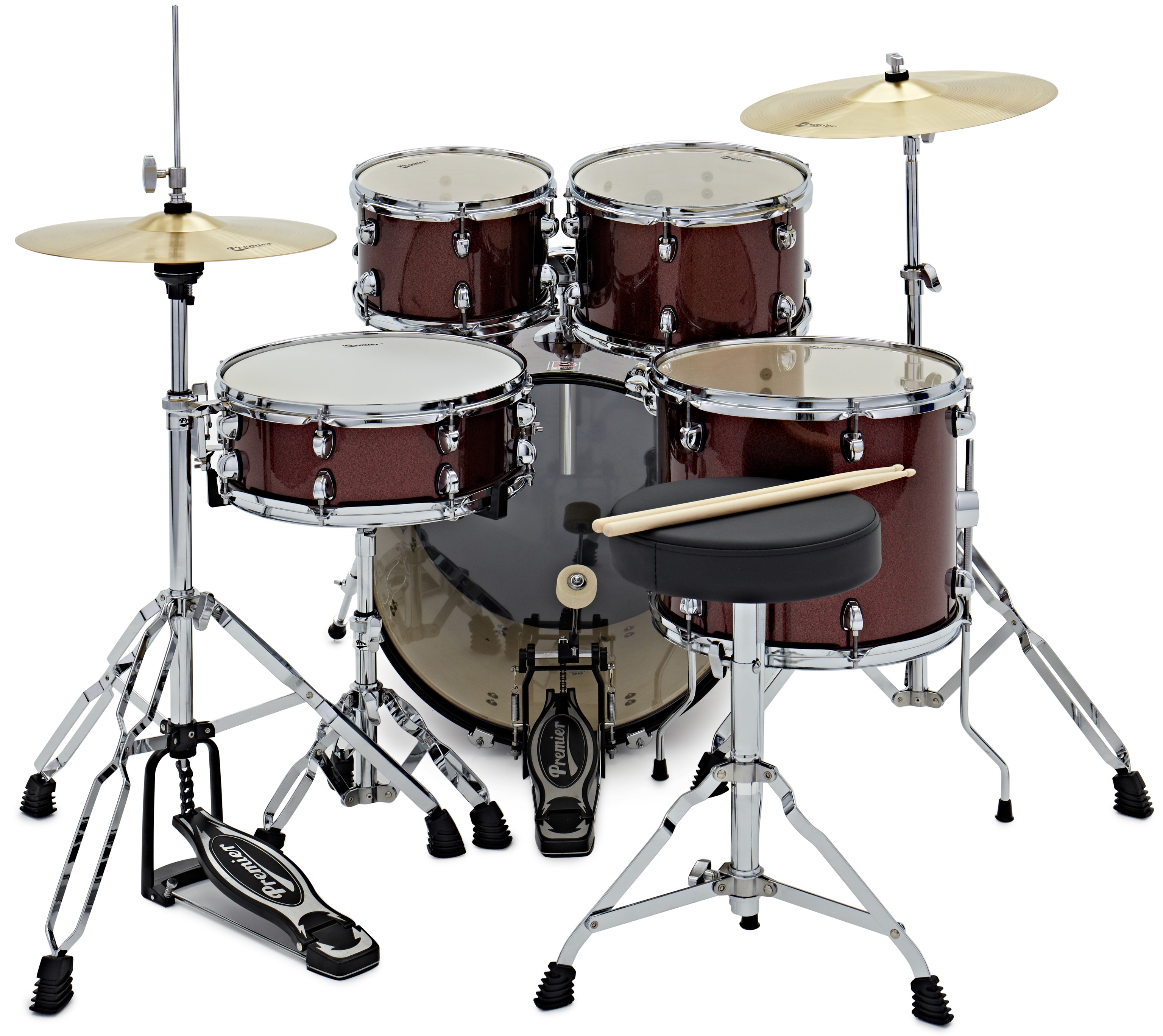 Premier Revolution 20″ 5pc Drum Kit Red Sparkle