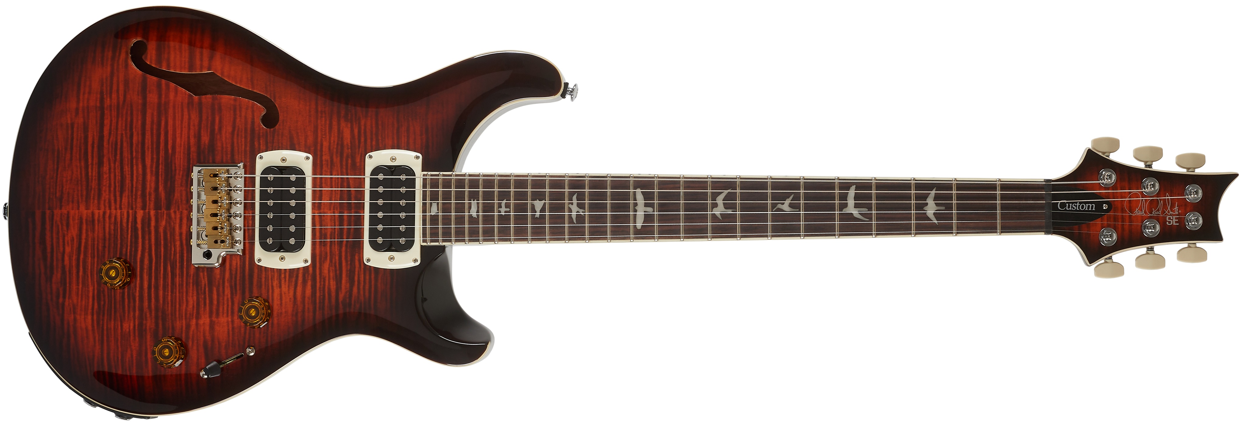 E-shop PRS SE Custom 24 Semi-Hollow Piezo Orange Tiger Smokeburst 2026