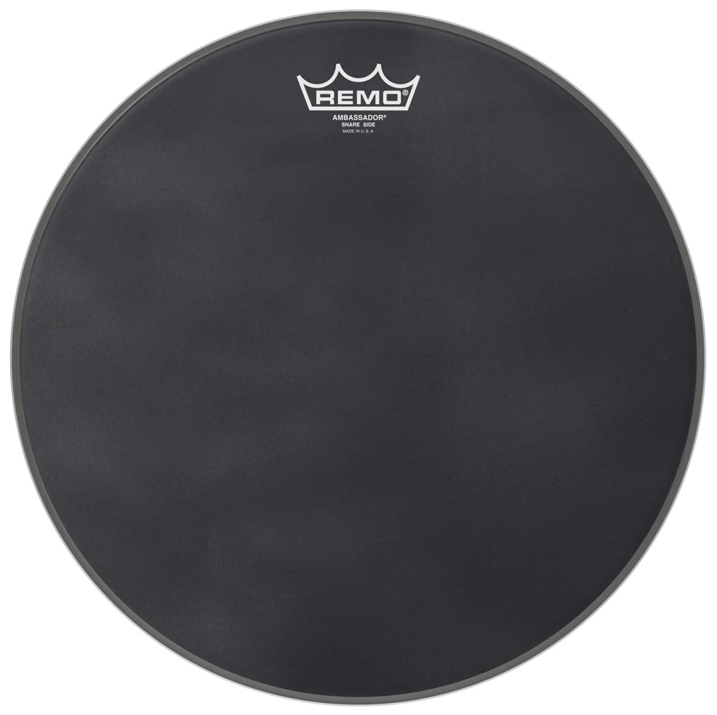 E-shop Remo 14" Ambassador Black Suede Snare Side