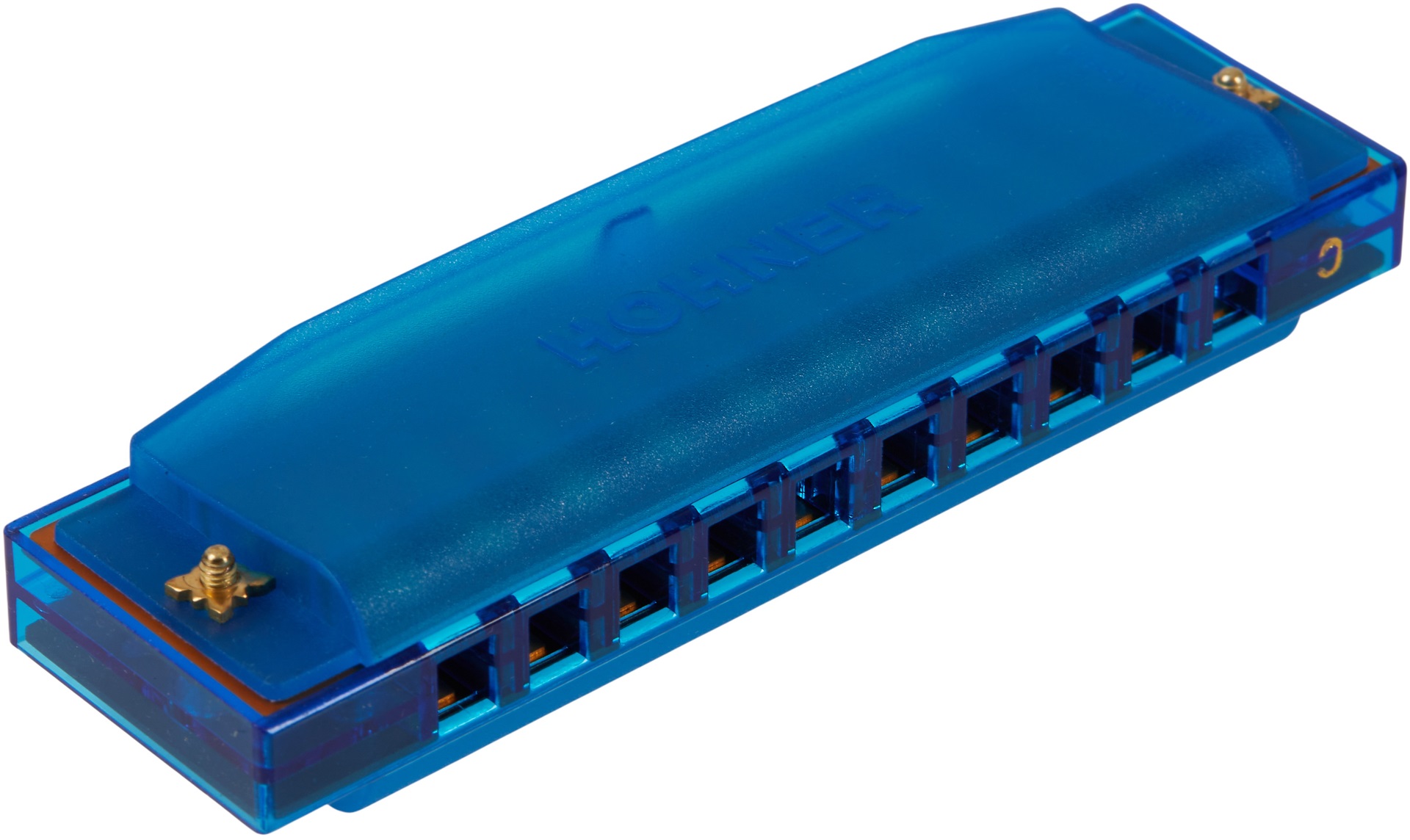 Hohner Translucent Harp C, blue, hardcase