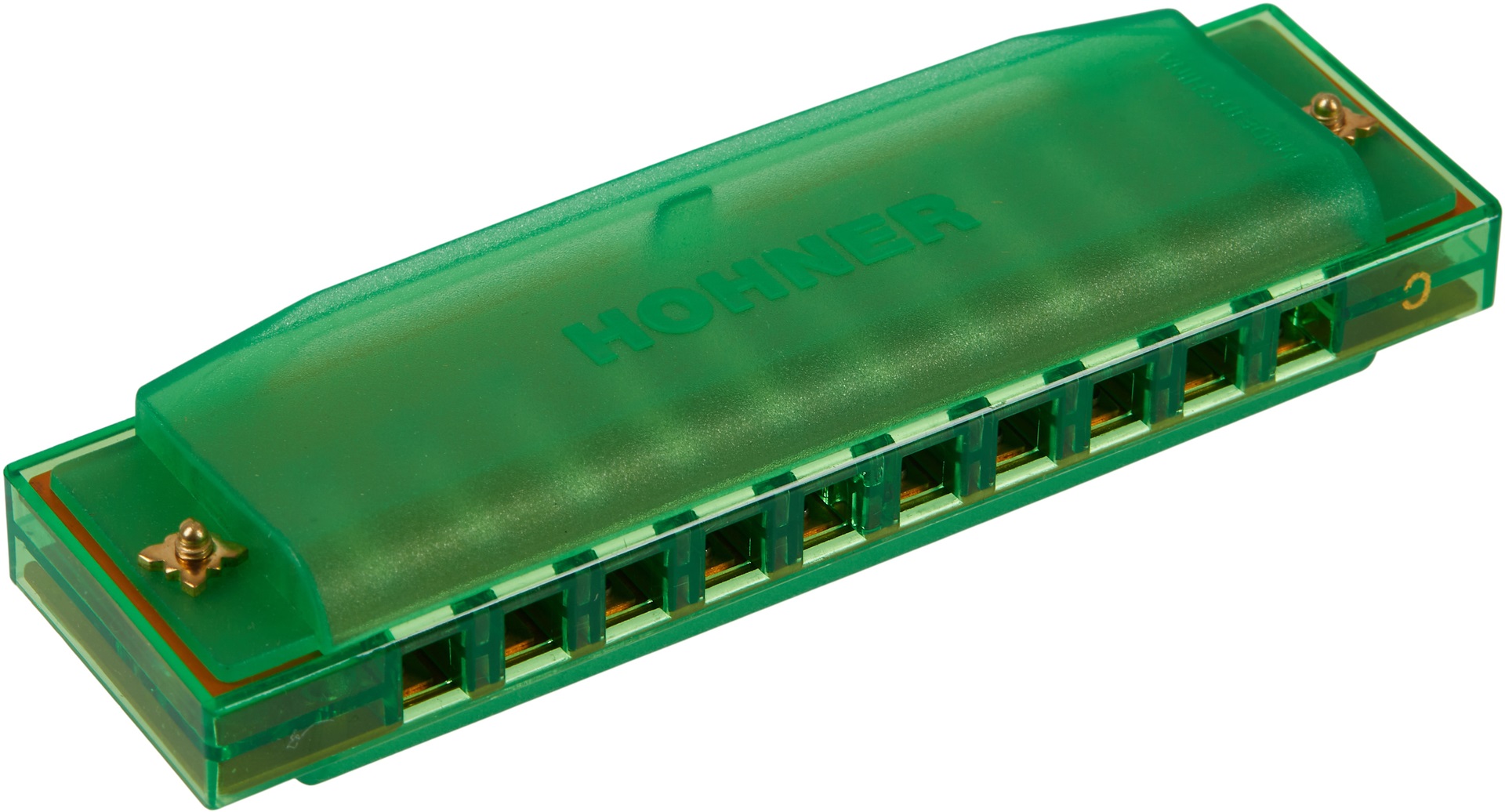 Hohner Translucent Harp C, green, hardcase