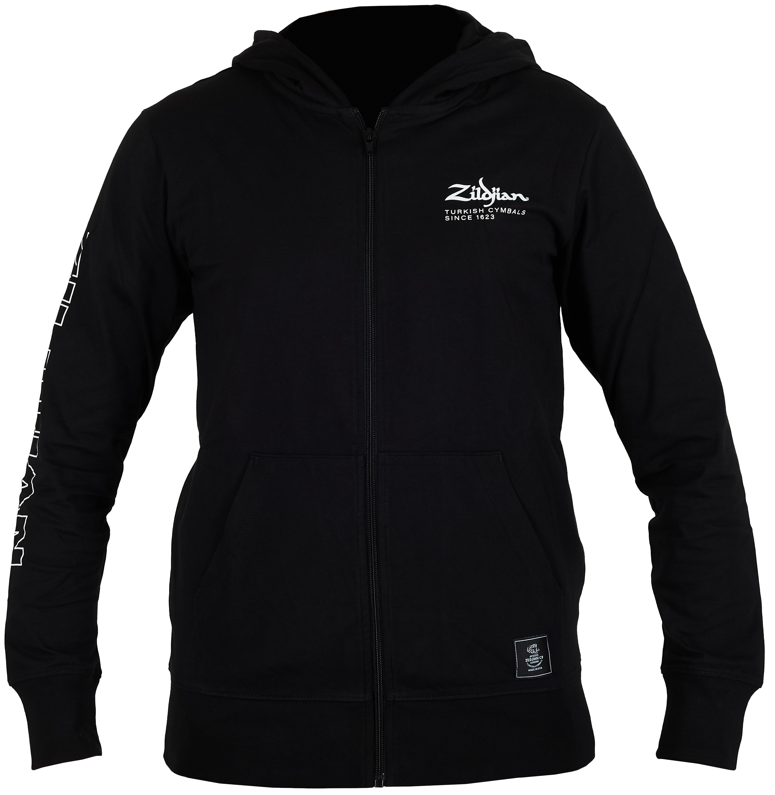 Zildjian Lightweight Zip Hoodie, Black – Small