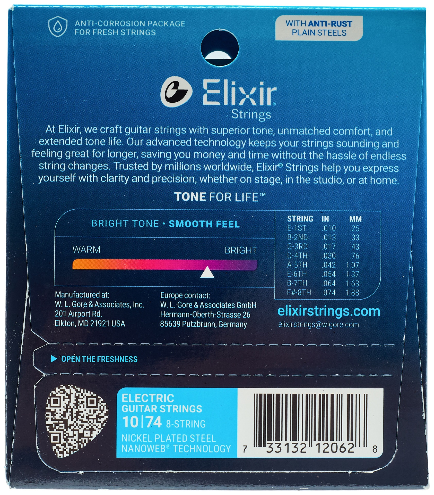 Elixir Nanoweb 8-String Light