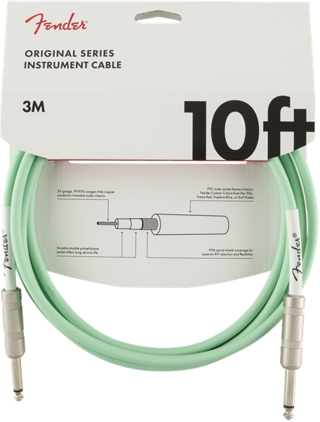 FENDER Original Series 10' Instrument Cable Surf Green
