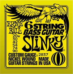 Ernie Ball 2837 Slinky Nickel Wound 29 5/8 Scale 6-String Electric Bass Guitar 20-90