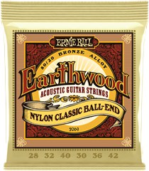 Ernie Ball 2069 Earthwood Folk Ball End - Nylon-Saiten für klassische Gitarre