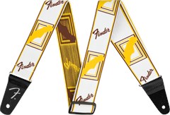 Fender Weighless Monogramm Strap White/Brown/Yellow