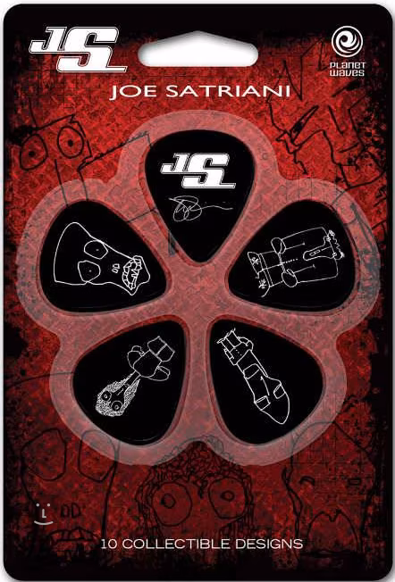 D'Addario Joe Satriani Guitar Picks Black Thin - Signature-Plektren