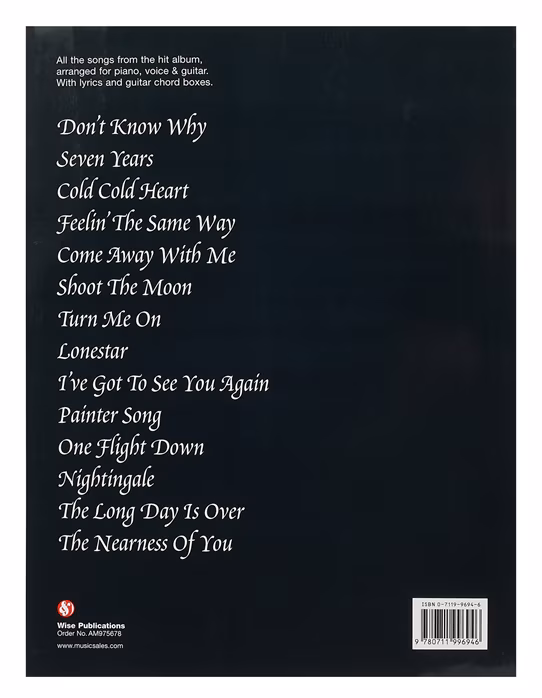 MS Norah Jones: Come Away With Me (PVG) - Songbuch